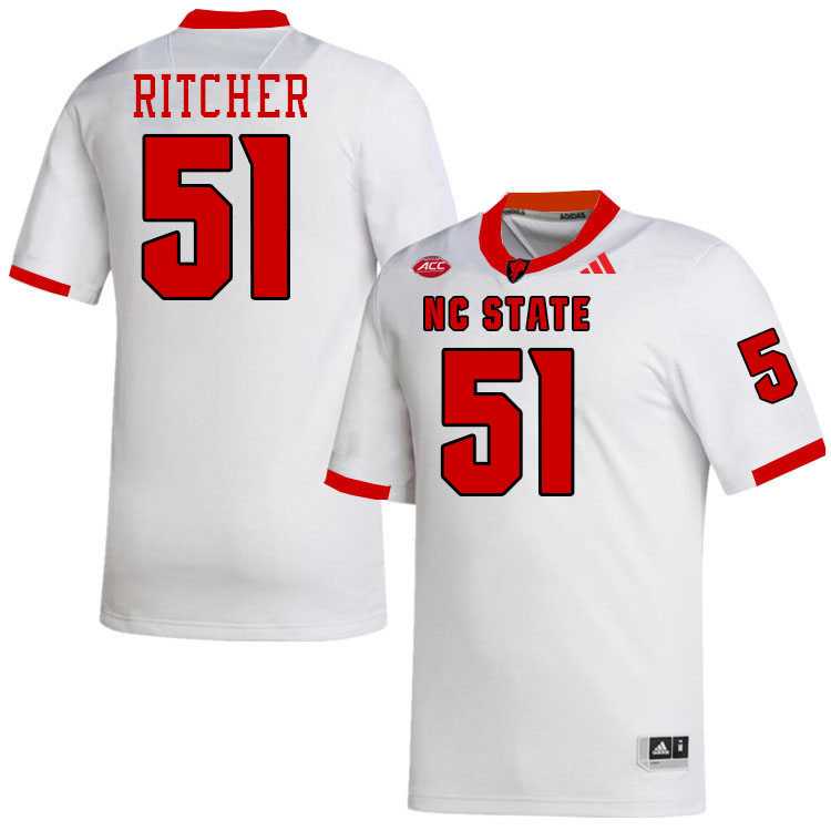 NC State Wolfpack #51 Jim Ritcher College Football Jerseys,Uniforms-White